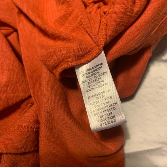 **LAST CHANCE!! Ann Taylor Loft Burnt Orange Crochet Peplum Top - Picture 6 of 7